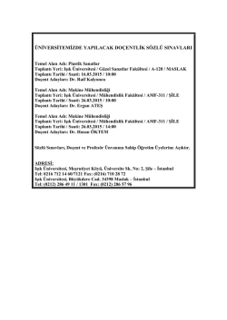 &Uuml;niversitemizde Yapılacak Do&ccedil;entlik S&ouml;zl&uuml;