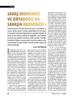 SAVAŞ EKONOMİSİ VE ORTADOĞU`DA SAVAŞIN