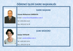 şube müdürü - Öğrenci İşleri Daire Başkanlığı