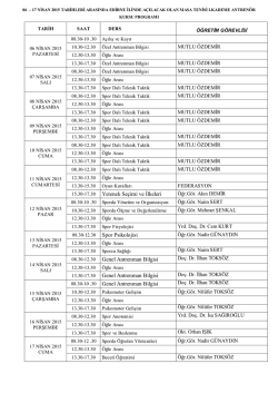 Edirne Kursu Programı