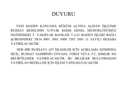 İşletme Ruhsat Bedeli Hakkında