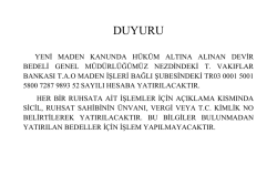 Devir Bedeli Hakkında - Maden İşleri Genel M&uuml;d&uuml;rl&uuml;ğ&uuml;