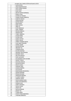 24 Mart 2015 tarihli Eğitim Katılımcı Listesi