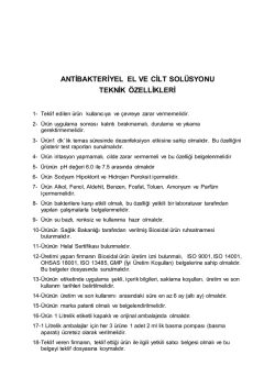 &Uuml;r&uuml;n Teknik &Ouml;zellikleri