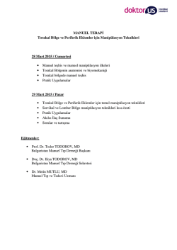 MANUEL TERAPİ Torakal B&ouml;lge ve Periferik Eklemler i&ccedil;in