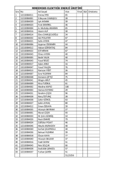 Enerji &Uuml;retim Dersi Sınav Sonu&ccedil;ları