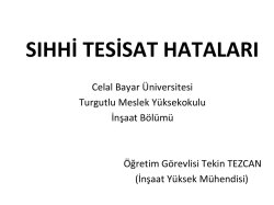 sıhhi tesisat hataları - Celal Bayar &Uuml;niversitesi