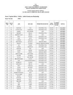 Kurum Katipliği uygulama sınav sonu&ccedil; listesi