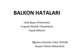 balkon hataları - Celal Bayar &Uuml;niversitesi