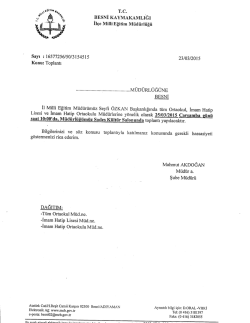 toplantı (ivedi) - Besni İl&ccedil;e Milli Eğitim M&uuml;d&uuml;rl&uuml;ğ&uuml;