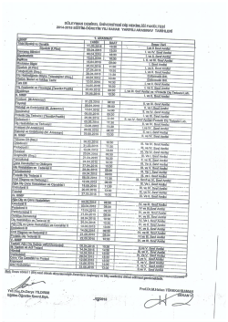 2014-2015 eğitim-&ouml;ğretim yılı bahar yarıyılı arasınav tarihleri