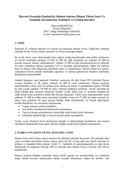 Şanlıurfa &ndash; Harran Ovasında Sulama sonucu oluşan