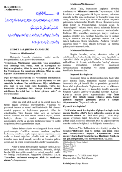 şiddet karşısında kardeşlik