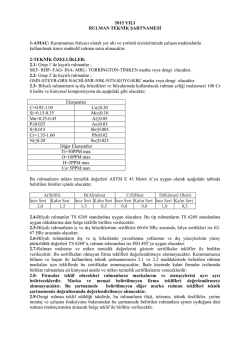 2015 YILI RULMAN TEKNİK ŞARTNAMESİ 1