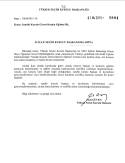 T.c. Y&Uuml;KSEK sE&Ccedil;İM KURULU BAŞKANLIĞI