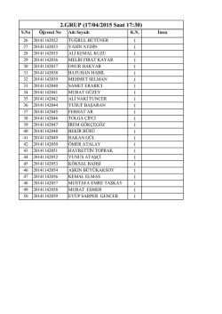 2.GRUP (17/04/2015 Saat 17:30)