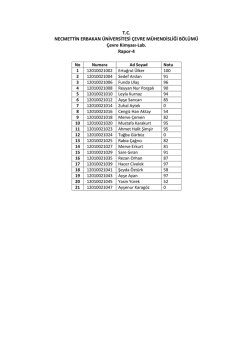 TC NECMETTİN ERBAKAN ÜNİVERSİTESİ ÇEVRE MÜHENDİSLİĞİ