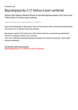 Bayrampaşa`da 212 Hafıza icazet verilecek