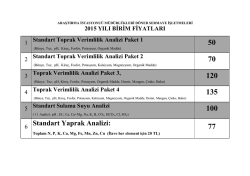 2015 yılı Analiz &uuml;cretleri