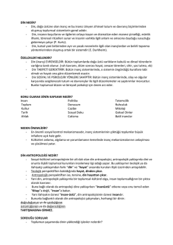 DİN ANTROPOLOJİSİ - SUNUM İ&Ccedil;ERİKLERİ