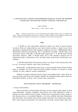 l :2 500 000 &Ouml;L&Ccedil;EKLİ T&Uuml;RKİYE METAMORFİZMA HARİTASI VE
