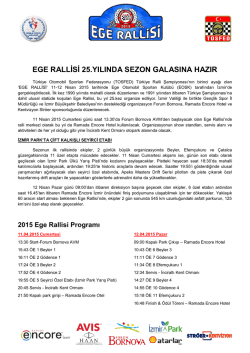 ege rallisi 25.yılında sezon galasına hazır
