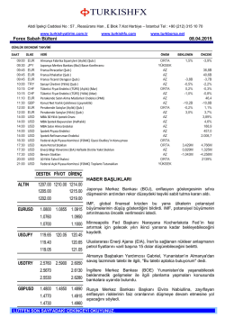 Forex Sabah B&uuml;lteni