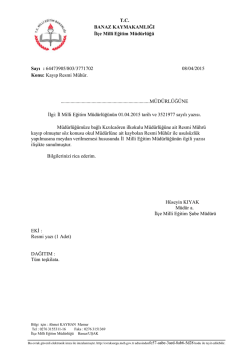 Kayıp Resmi M&uuml;h&uuml;r. - Banaz İl&ccedil;e Milli Eğitim M&uuml;d&uuml;rl&uuml;ğ&uuml;