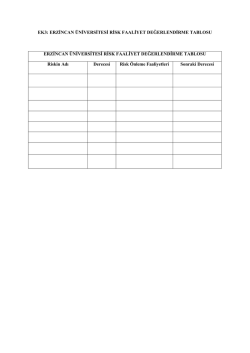 ek3: erzincan &uuml;niversitesi risk faaliyet değerlendirme tablosu