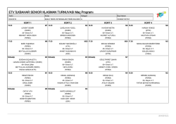 20 Nisan 2015 Pazartesi Ma&ccedil; Programı