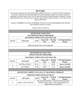 DUYURU - Piri Reis &Uuml;niversitesi