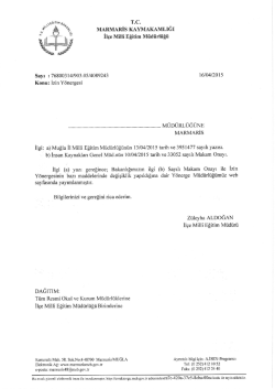 T.C. MARMARİS KAYMAKAMLıĞı İl&ccedil;e Miı&uuml; Eğitim M&uuml;d&uuml;rl&uuml;ğ&uuml;