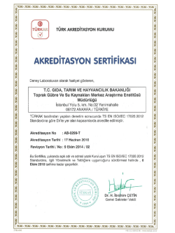 AKREDİTASTON SERTİFİKASI ve KAPSAM BELGELERİMİZ