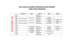 myo çocuk gelişimi programı bahar dönemi ı.sınıf ders programı