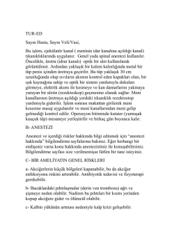 TUR-ED Sayın Hasta, Sayın Veli/Vasi, Bu işlem, ejekülatör kanal