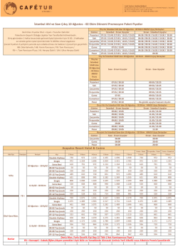 Tüm havayollarına ait bahar promosyon paketleri için tıklayınız.