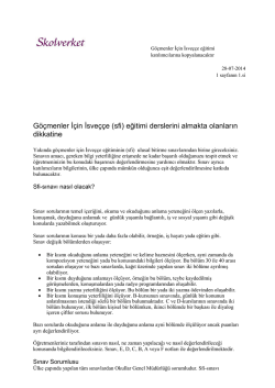 G&ouml;&ccedil;menler İ&ccedil;in İsve&ccedil;&ccedil;e (sfi) eğitimi derslerini almakta