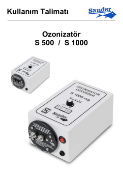 Kullanım Talimatı Ozonizat&ouml;r S 500 / S 1000