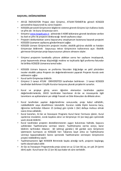 BAŞVURU, DEĞERLENDİRME AR-GE İNOVASYON