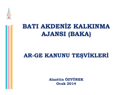 ar-ge kanunu teşvikleri (ocak 2014)