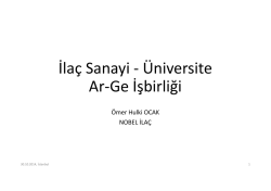 "İla&ccedil; Sanayi - &Uuml;niversite Ar-Ge İşbirliği" Dr. &Ouml;mer Hulki Ocak