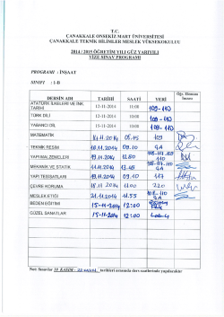 ÇANAKKALE oNsEKİz MART ÜNİVERSİTESİ ÇANAKKALE TEKNİK