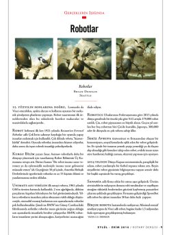 SAYFA 9 GERÇEKLERİN IŞIĞINDA Robotlar
