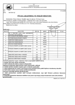 PİYASA ARAŞTIRMA VE TEKLİF MEKTUBU