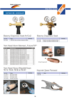 Basınç Düşürücü Saat Ar/C02 Basınç Düşürucü Saat