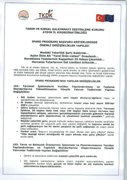 TKDK Aydın İl Koordinat&ouml;rl&uuml;ğ&uuml; IPARD Programı Başvuru