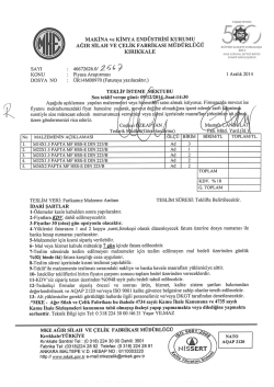 Teklif İsteme Mektubu Ve Teknik &Ouml;zellikler rsmb 14-970
