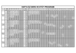 hafta içi ders ve etüt programı