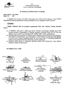 l m - Çevre ve Şehircilik Bakanlığı