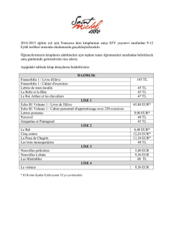 2014-2015 eğitim yılı i&ccedil;in Fransızca ders kitaplarının satışı EFY
